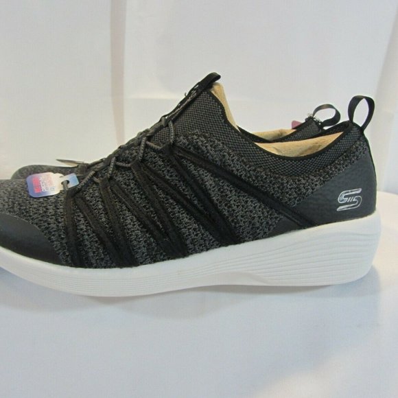 Skechers Women's Arya Air-Cooled Memory Foam Slip On Shoes NIB - Black - Picture 6 of 11